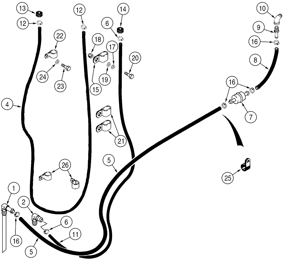 Схема запчастей Case 521D - (03-03) - FUEL LINES - FILTER, IN-LINE FUEL (03) - FUEL SYSTEM