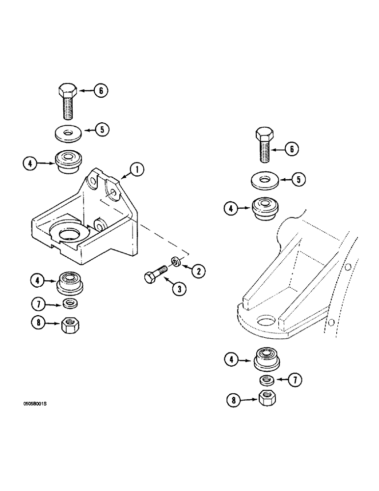 Схема запчастей Case 1088 - (2-02) - ENGINE MOUNTING AND ADAPTING PARTS (02) - ENGINE