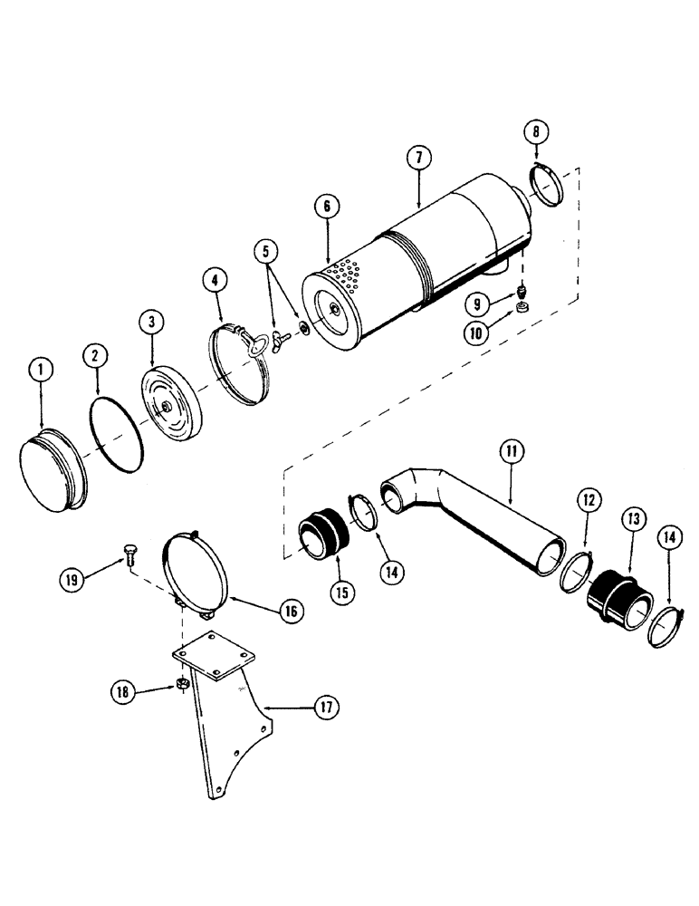 Схема запчастей Case 50 - (046) - AIR CLEANER & ATTACHING PARTS FOR: CASE 504BDT DIESEL ENGINE,(USED ON UNITS W/ SN. 6279926-6280344) (10) - ENGINE