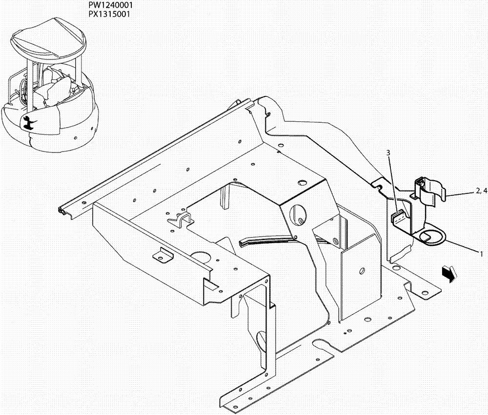 Схема запчастей Case CX36B - (01-048) - HOLDER ASSY (90) - PLATFORM, CAB, BODYWORK AND DECALS