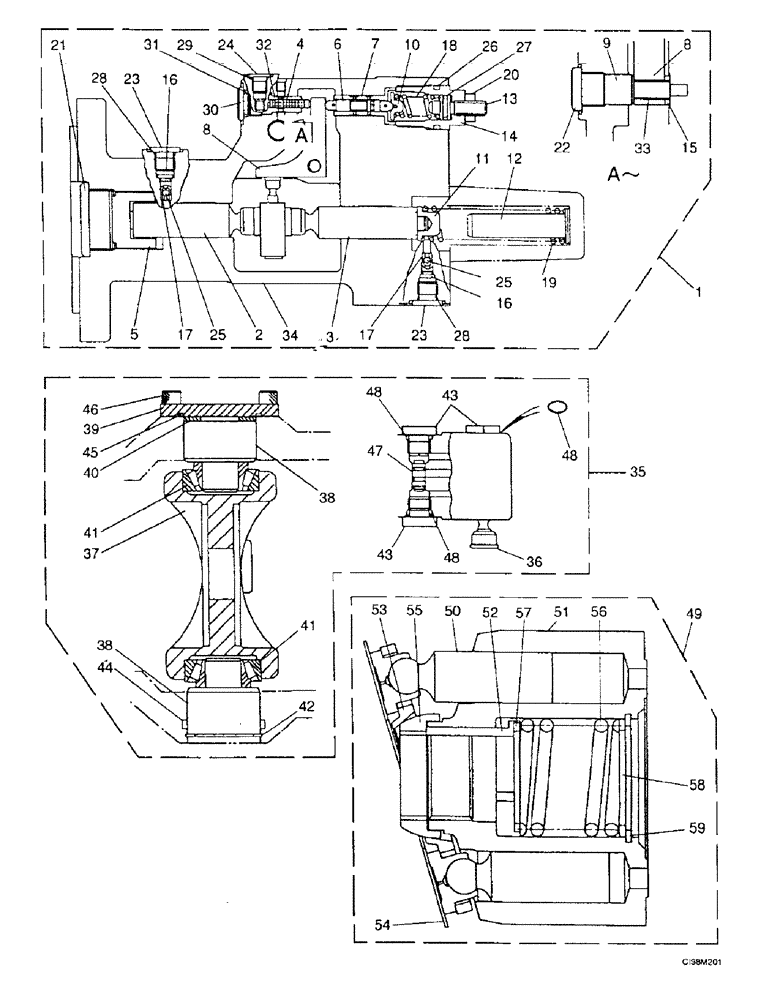 Схема запчастей Case 9007B - (8-062) - HYDRAULIC PUMP (08) - HYDRAULICS