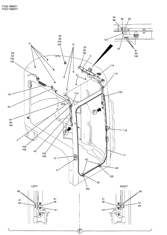 Схема запчастей Case CX50B - (01-055) - CAB ASSY (PW02C00068F1) 4 OF 5 (05) - SUPERSTRUCTURE