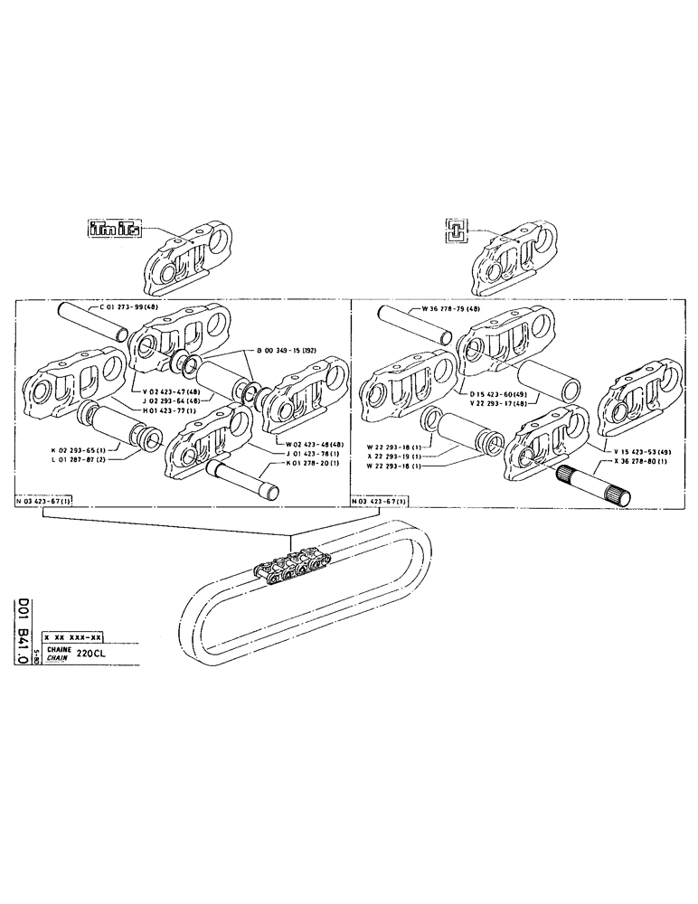 Схема запчастей Case 160CKS - (088) - CHAIN (04) - UNDERCARRIAGE