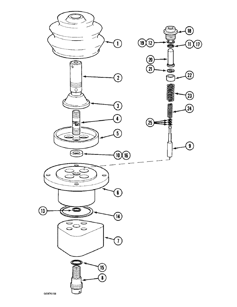 Схема запчастей Case 888 - (8D-10) - HAND CONTROL VALVE, P.I.N. 15401 THRU 15482 (08) - HYDRAULICS