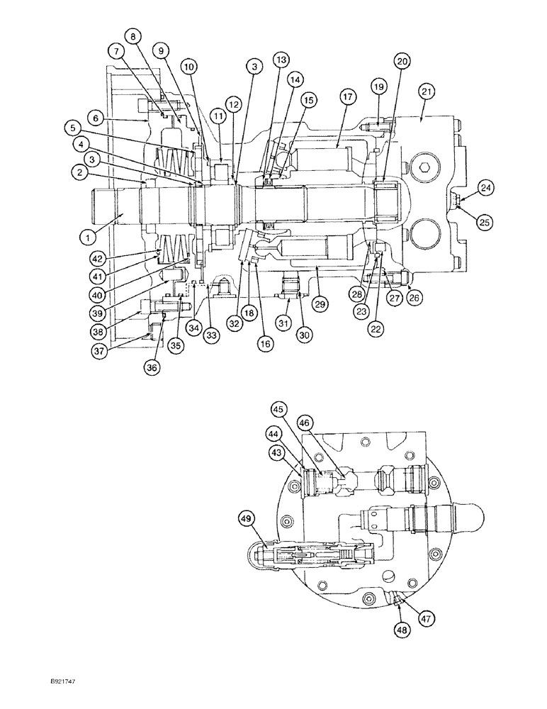 Схема запчастей Case 9030 - (8-50) - 156511A1 SWING MOTOR, PRIOR TO P.I.N. DAC0300273 (08) - HYDRAULICS