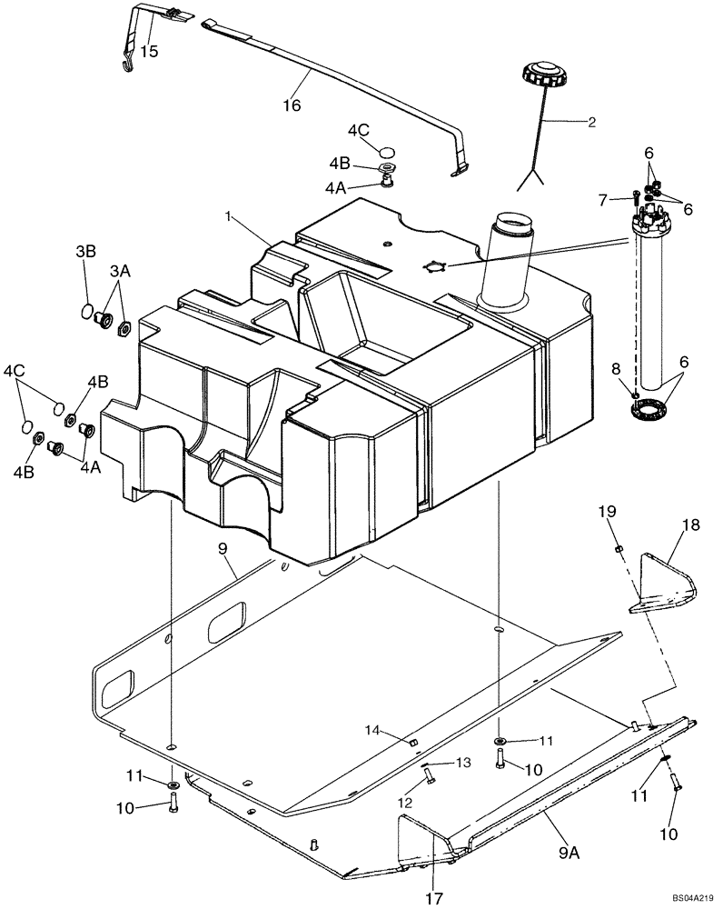 Схема запчастей Case 721D - (03-03) - FUEL TANK FILLER - SENDER (03) - FUEL SYSTEM