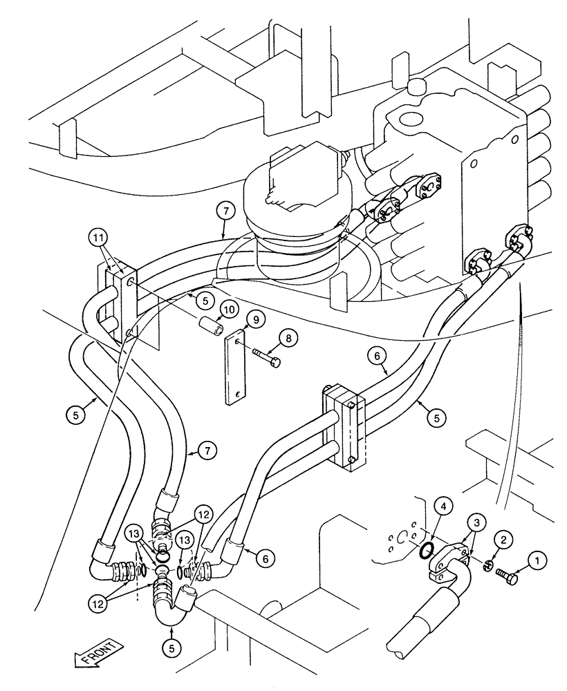 Схема запчастей Case 9060 - (6-14) - TRACK DRIVE HYDRAULIC CIRCUIT, CONTROL VALVE TO HYDRAULIC SWIVEL (06) - POWER TRAIN