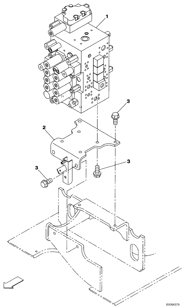 Схема запчастей Case CX210B - (08-57) - KRJ16011 CONTROL VALVE - SUPPORT (08) - HYDRAULICS