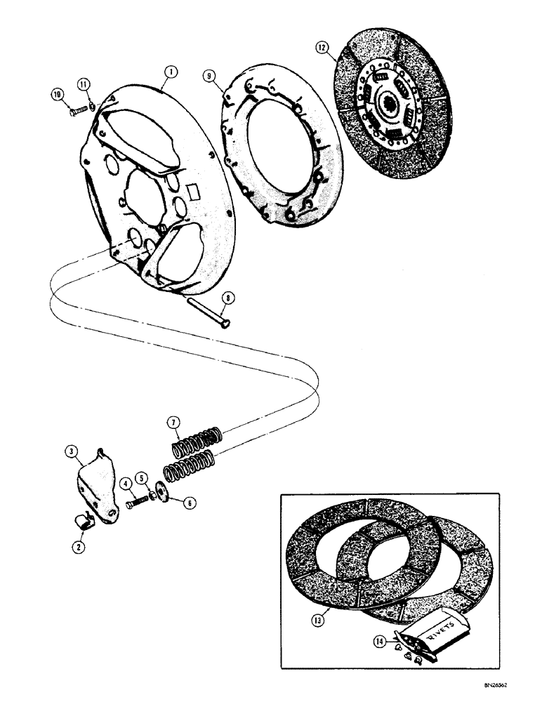 Схема запчастей Case 310F - (102) - CLUTCH (03) - TRANSMISSION