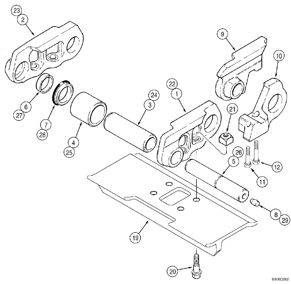 Схема запчастей Case 1150K - (05-10) - TRACK CHAIN, EXTENDED LIFE (CELT) OPEN GROUSER (11) - TRACKS/STEERING