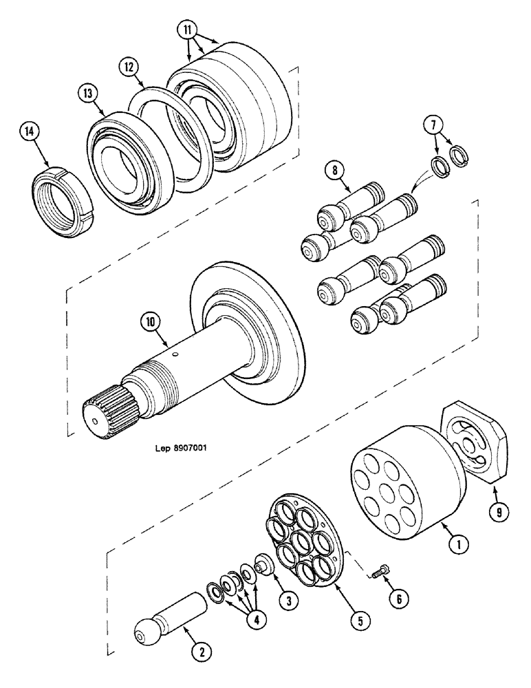 Схема запчастей Case 688C - (8B-38) - ROTARY GROUP, (10746-) (07) - HYDRAULIC SYSTEM