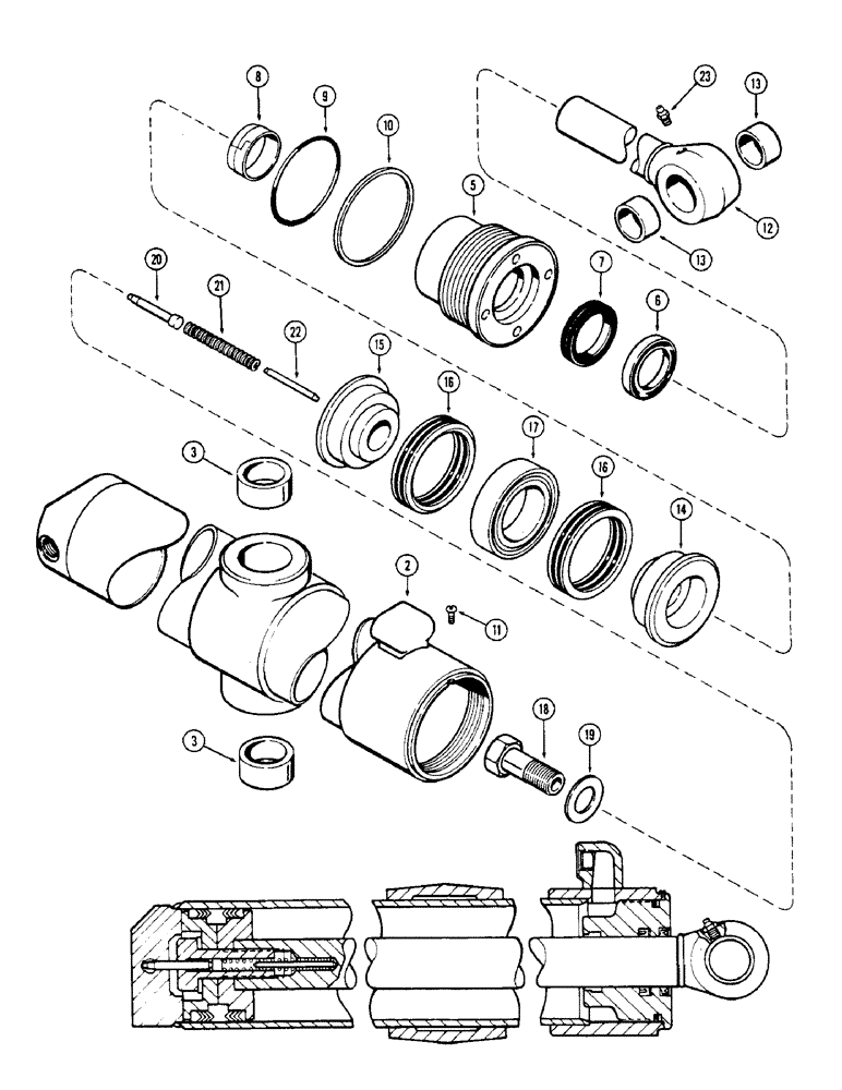 Схема запчастей Case 36 - (64) - G32675 AND G32676 SWING CYLINDERS 