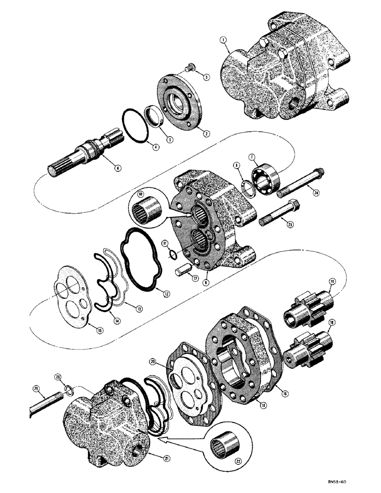 Схема запчастей Case 420 - (092) - D26066 HEAVY DUTY HYDRAULIC PUMP (19 G.P.M.) (07) - HYDRAULIC SYSTEM