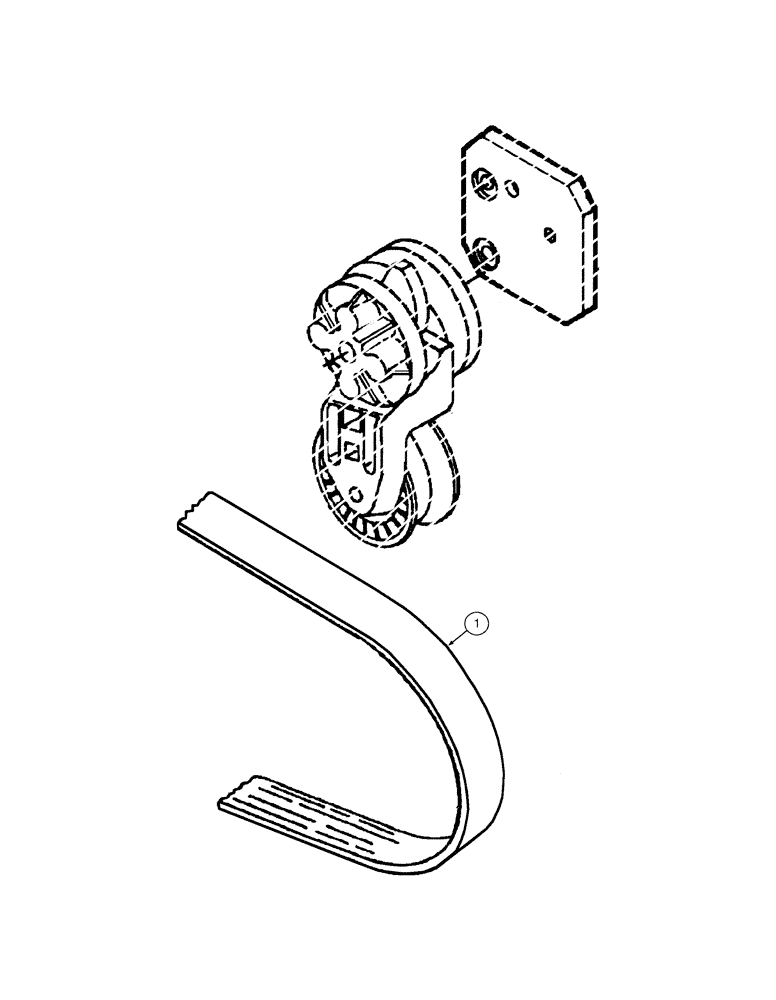 Схема запчастей Case 885 - (02-22[01]) - ENGINE - BELT (02) - ENGINE