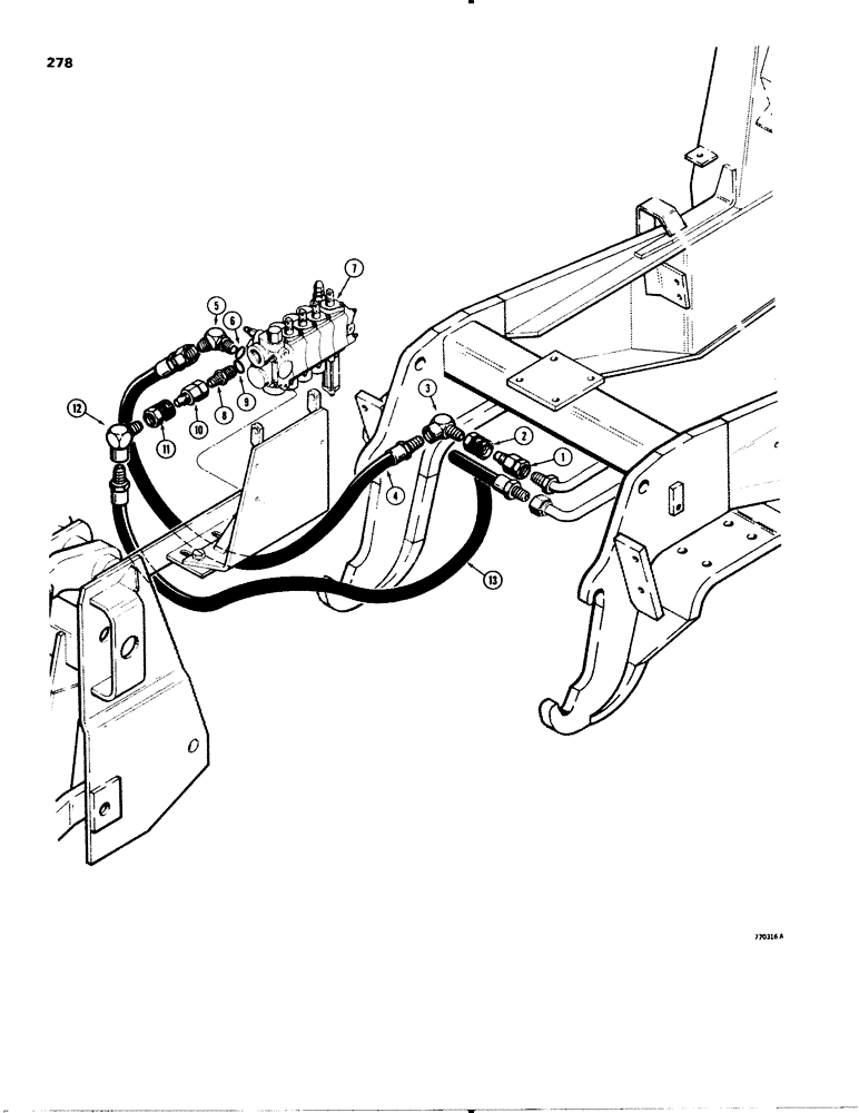 Схема запчастей Case 580C - (278) - 3-POINT HITCH VALVE HYDRAULIC CIRCUIT (08) - HYDRAULICS