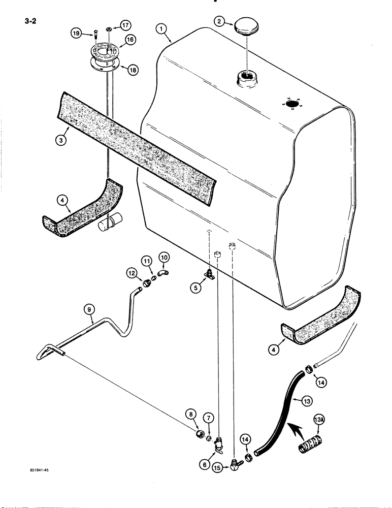 Схема запчастей Case 480E - (3-02) - FUEL TANK AND FUEL LINES (03) - FUEL SYSTEM