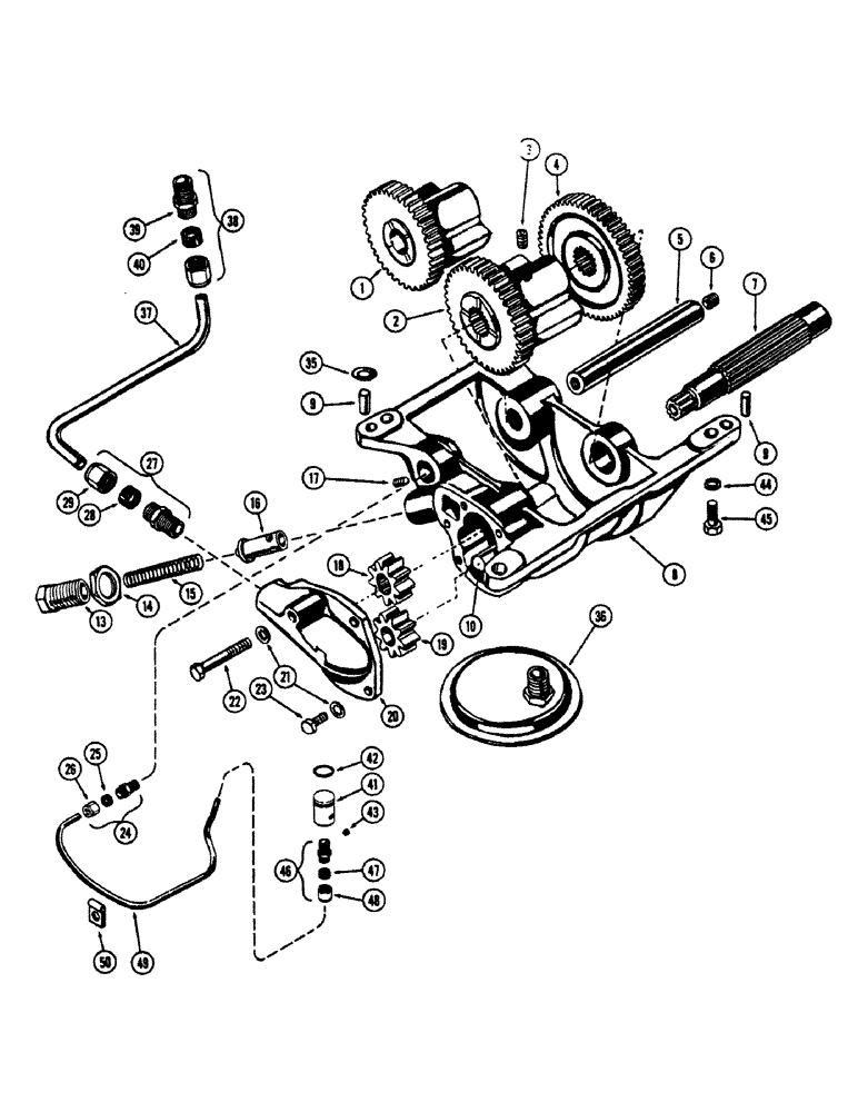 Схема запчастей Case 680CK - (024) - BALANCER AND OIL PUMP, (267) DIESEL ENGINE (10) - ENGINE