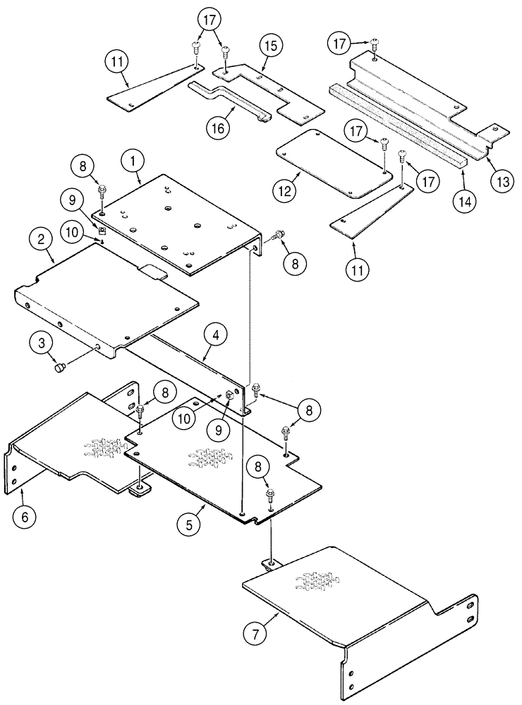 Схема запчастей Case 1150H - (09-16) - PLATES, FLOOR - PLATES, STEP (09) - CHASSIS