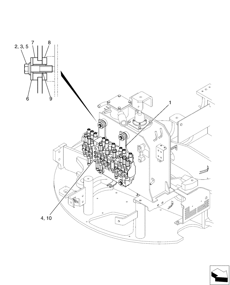 Схема запчастей Case CX36B - (01-031[01]) - VALVE INSTAL - ANGLE DOZER (35) - HYDRAULIC SYSTEMS