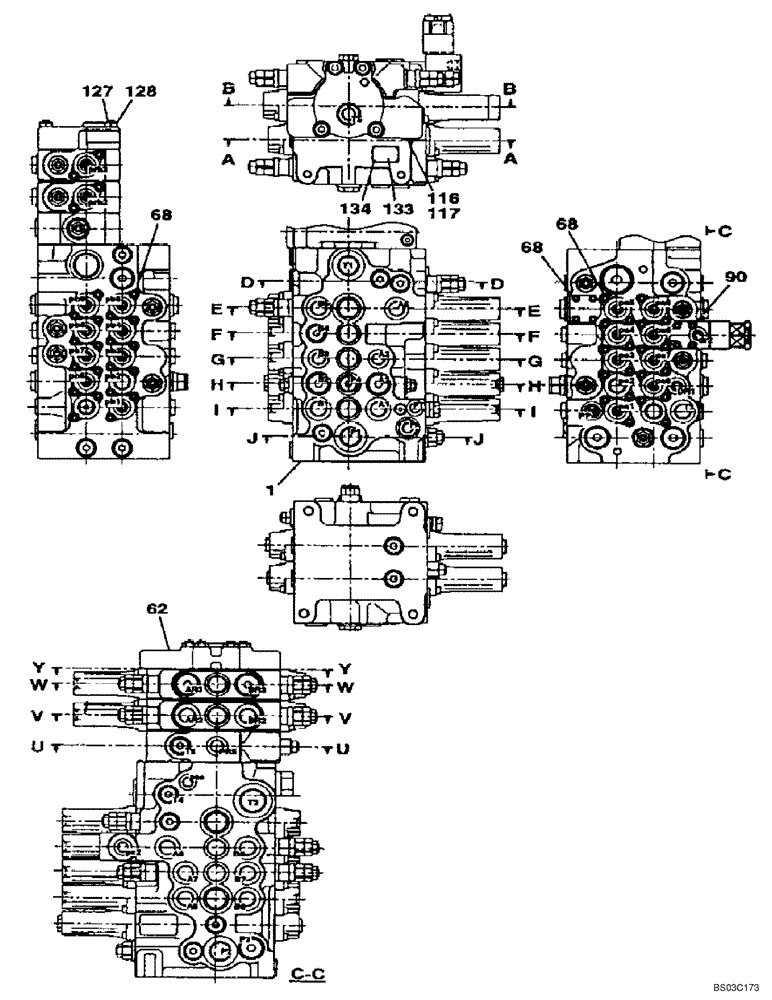 Схема запчастей Case CX75SR - (08-66) - VALVE ASSY, CONTROL (08) - HYDRAULICS