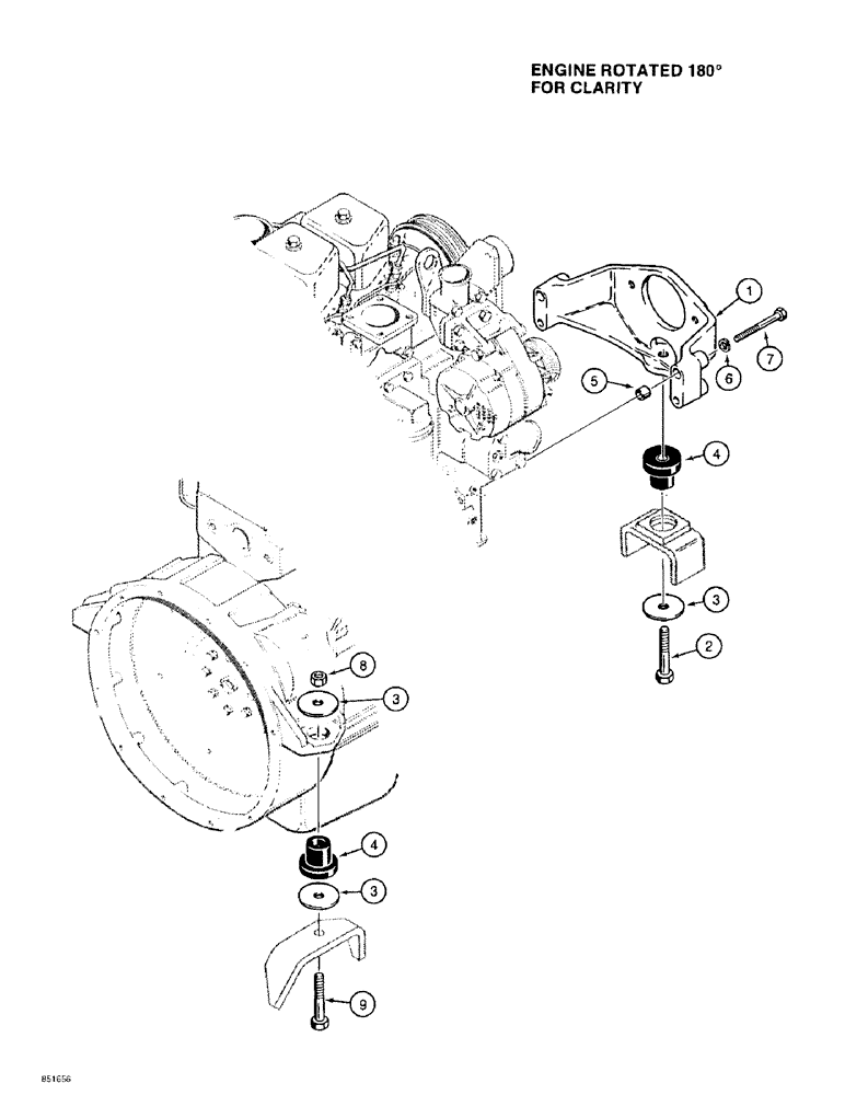 Схема запчастей Case 586E - (2-14) - ENGINE MOUNTING (02) - ENGINE