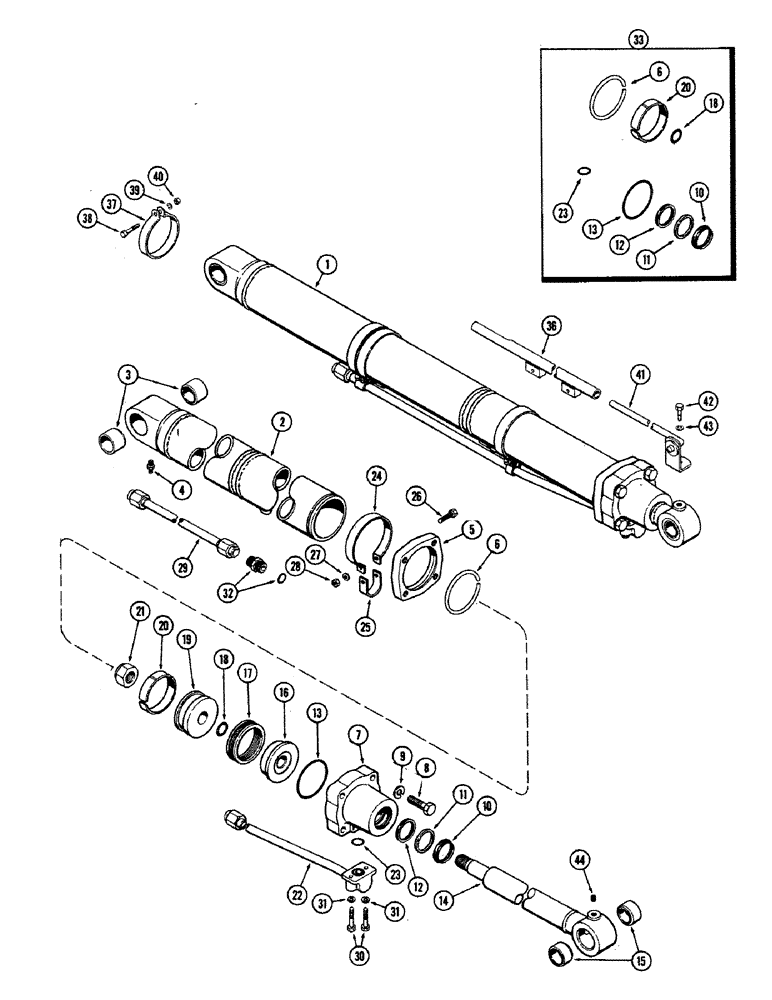 Схема запчастей Case 680CK - (122) - TILT CYLINDER, SIGHT TUBE 