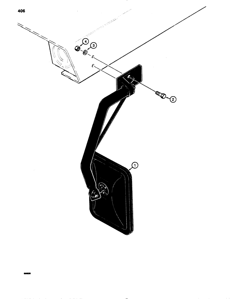 Схема запчастей Case 780B - (406) - REAR VIEW MIRROR, CAB AND CANOPY MODELS (09) - CHASSIS/ATTACHMENTS