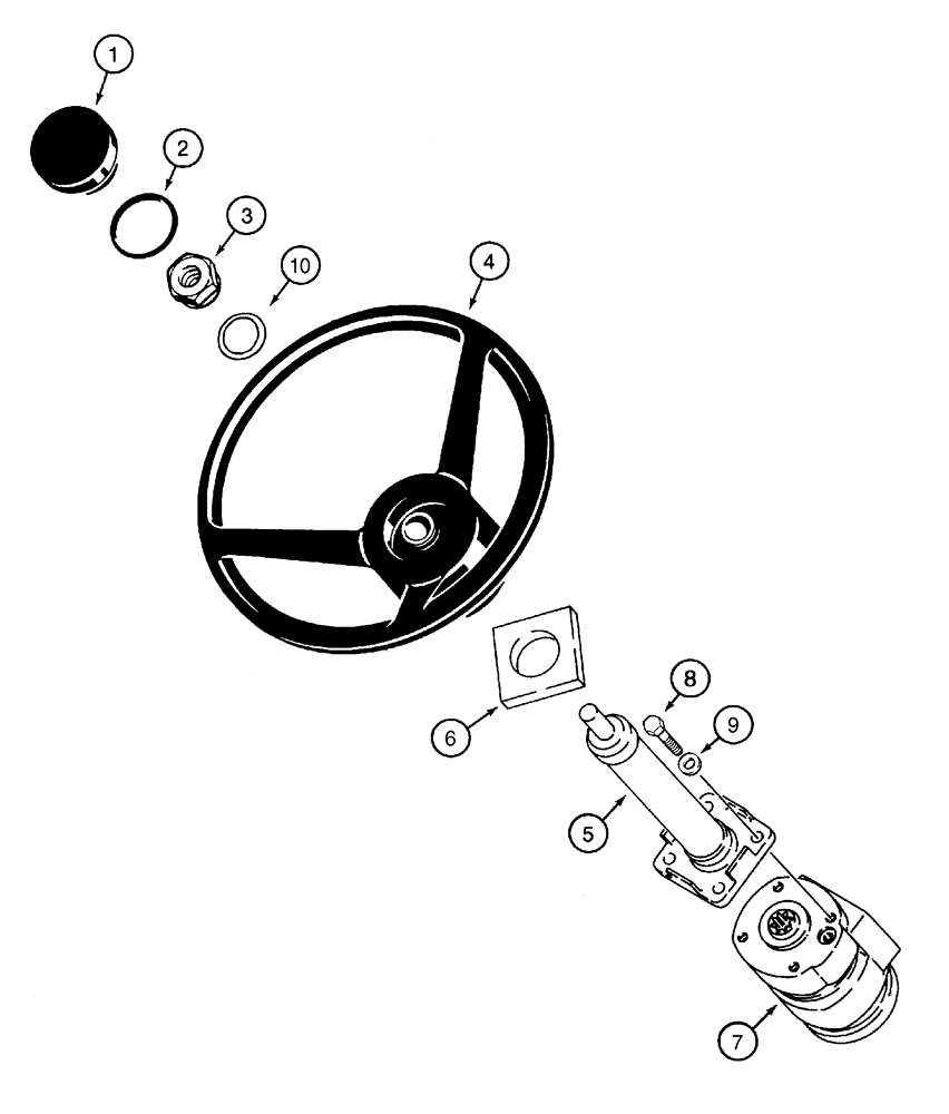 Схема запчастей Case 960 - (05-01) - MOUNTING STEERING WHEEL (05) - STEERING