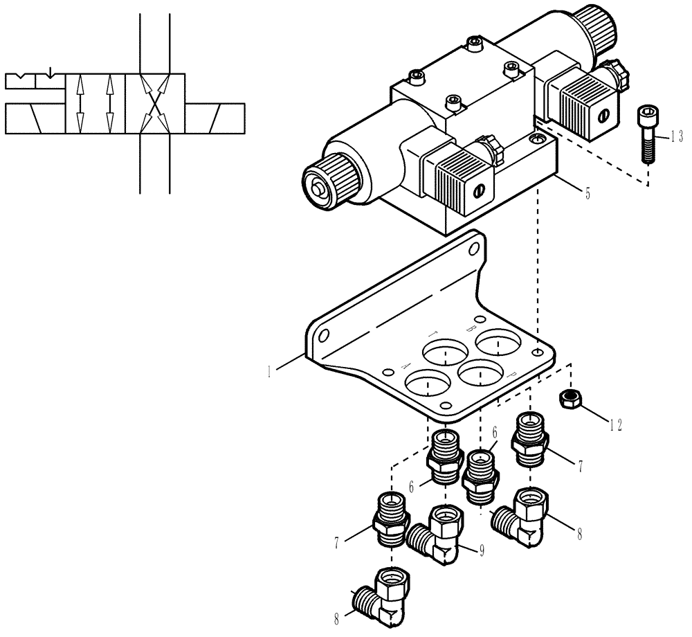 Схема запчастей Case 221D - (23.211[001]) - SHIFT VALVE MOUNTING PARTS FAST GEAR (OPTION) (S/N 581101-UP) (35) - HYDRAULIC SYSTEMS