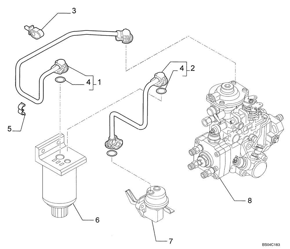 Схема запчастей Case 435 - (03-10) - FUEL INJECTION SYSTEM (03) - FUEL SYSTEM