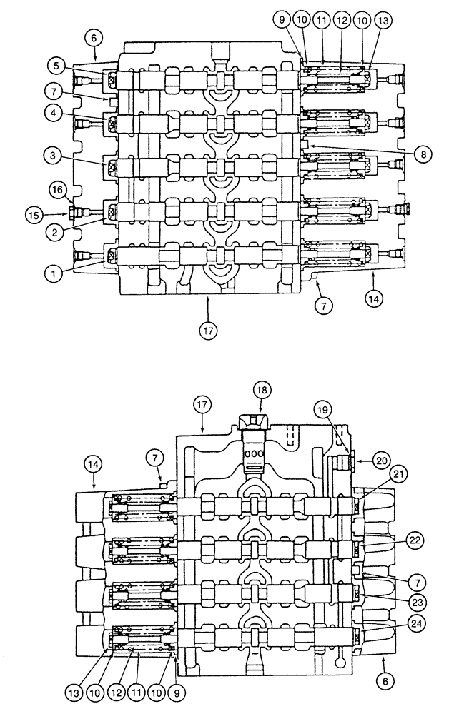 Схема запчастей Case 9060 - (8-074) - 153038A1 CONTROL VALVE, SPOOLS AND RELATED PARTS (08) - HYDRAULICS