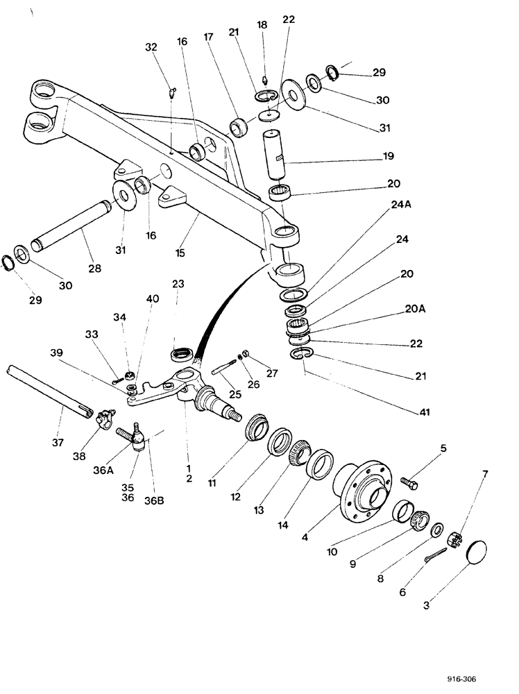 Схема запчастей Case 580F - (110) - FRONT AXLE (25) - FRONT AXLE SYSTEM