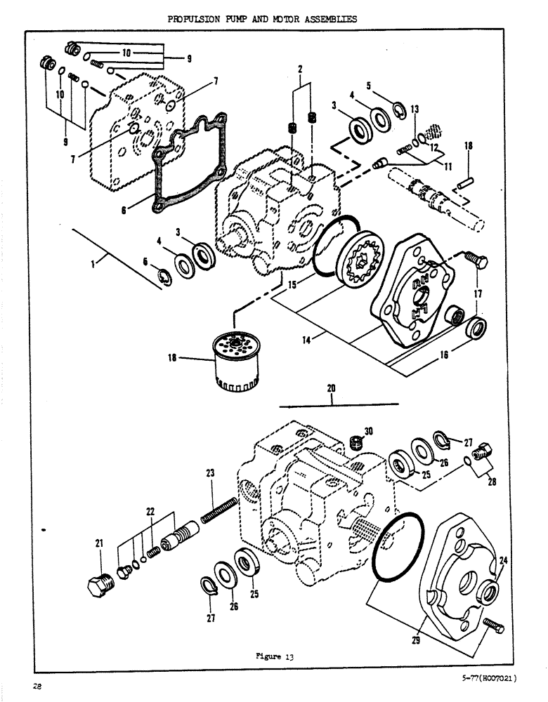 Схема запчастей Case DAVIS - (28) - PROPULSION PUMP AND MOTOR ASSEMBLIES 