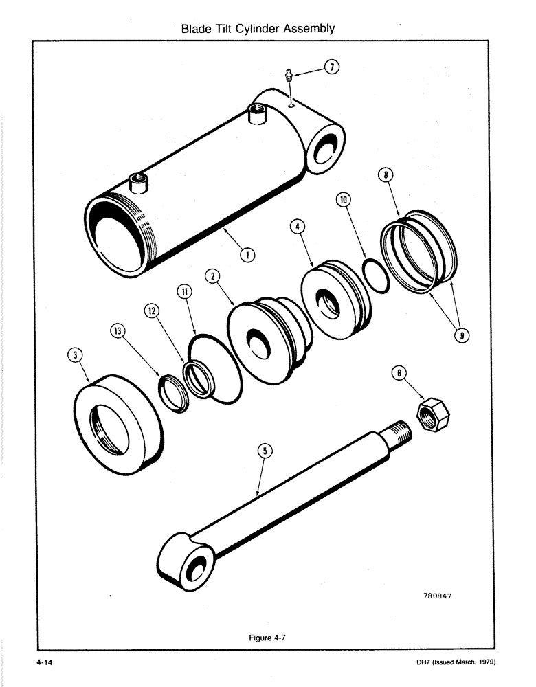 Схема запчастей Case DH7 - (4-14) - BLADE TILT CYLINDER ASSEMBLY (35) - HYDRAULIC SYSTEMS