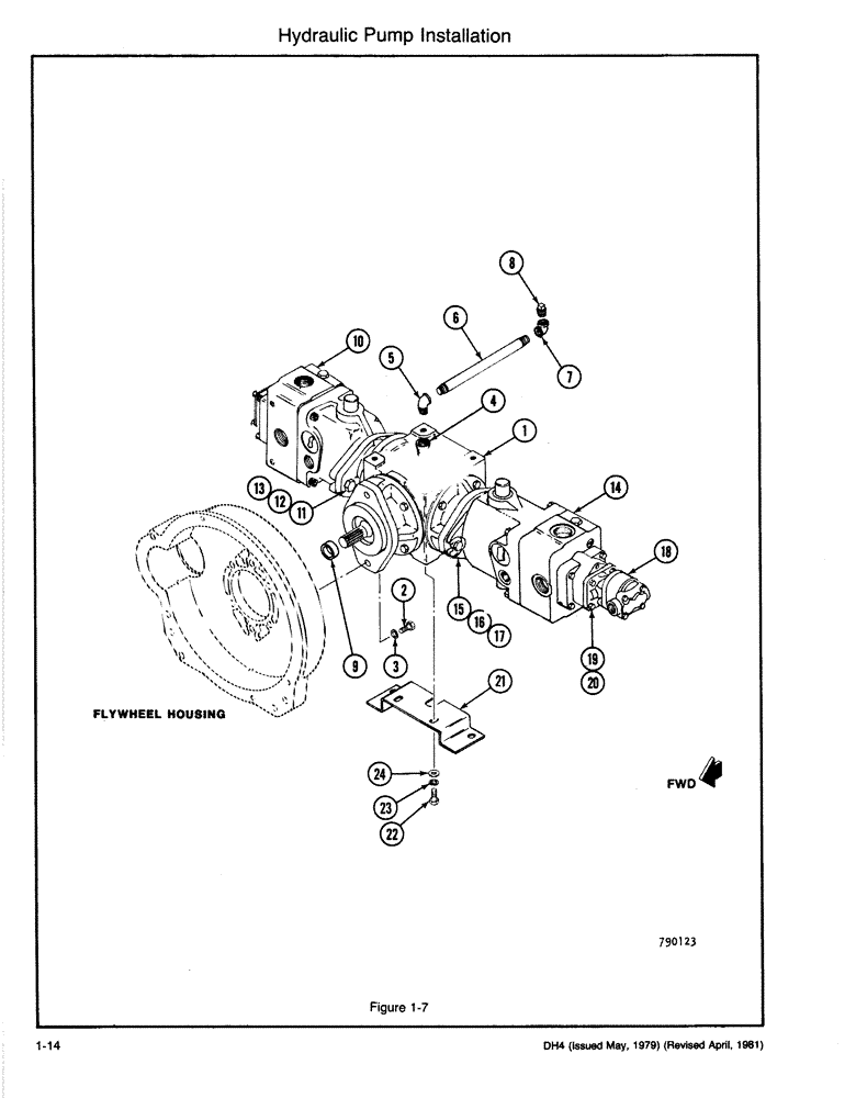 Схема запчастей Case DH4 - (1-14) - HYDRAULIC PUMP INSTALLATION (35) - HYDRAULIC SYSTEMS