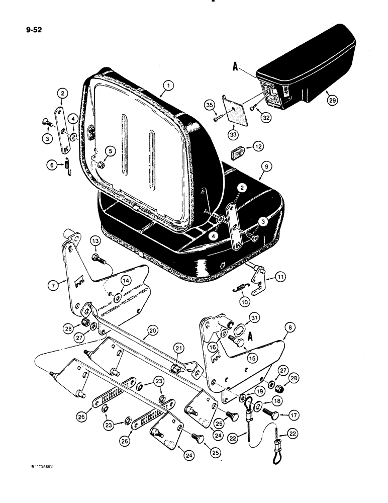 Схема запчастей Case 621 - (9-052) - SUSPENSION SEATS (09) - CHASSIS/ATTACHMENTS