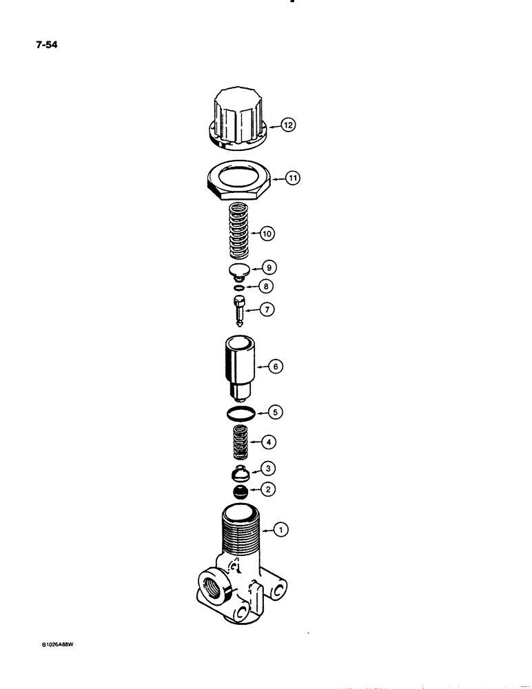 Схема запчастей Case 621 - (7-54) - PRESSURE PROTECTION VALVE, L13530 (07) - BRAKES