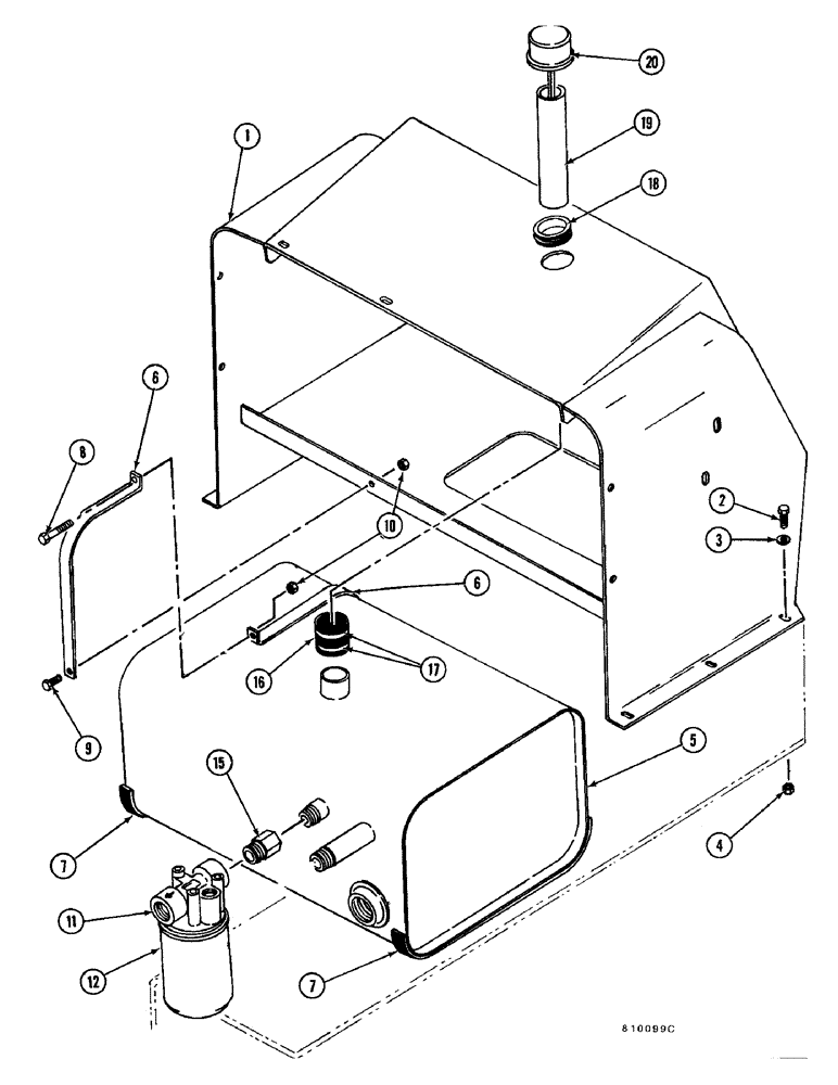 Схема запчастей Case FH4 - (1-41A) - CONSOLE, HYDRAULIC RESERVOIR, FILTER INSTALLATION, 2.1 LITRE DIESEL ENGINE (35) - HYDRAULIC SYSTEMS