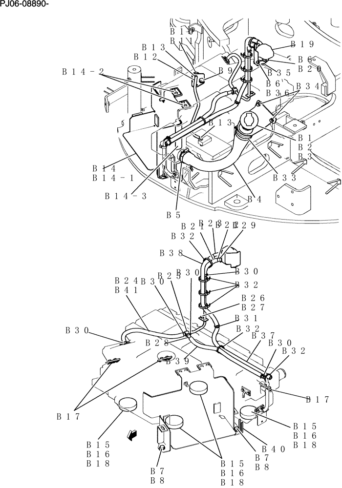 Схема запчастей Case CX50B - (059-01[2]) - TANK ASSY, FUEL CANOPY (10) - ENGINE