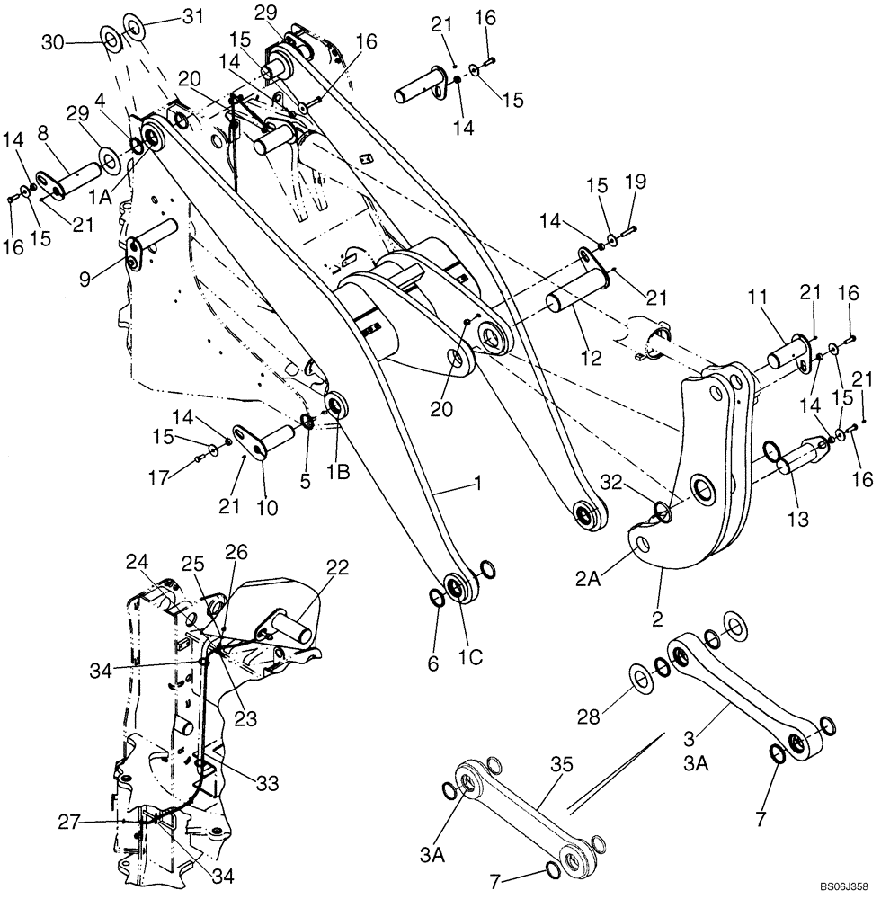 Схема запчастей Case 721E - (09-06) - FRAME - LOADER LIFT (Z BAR LOADER) (09) - CHASSIS