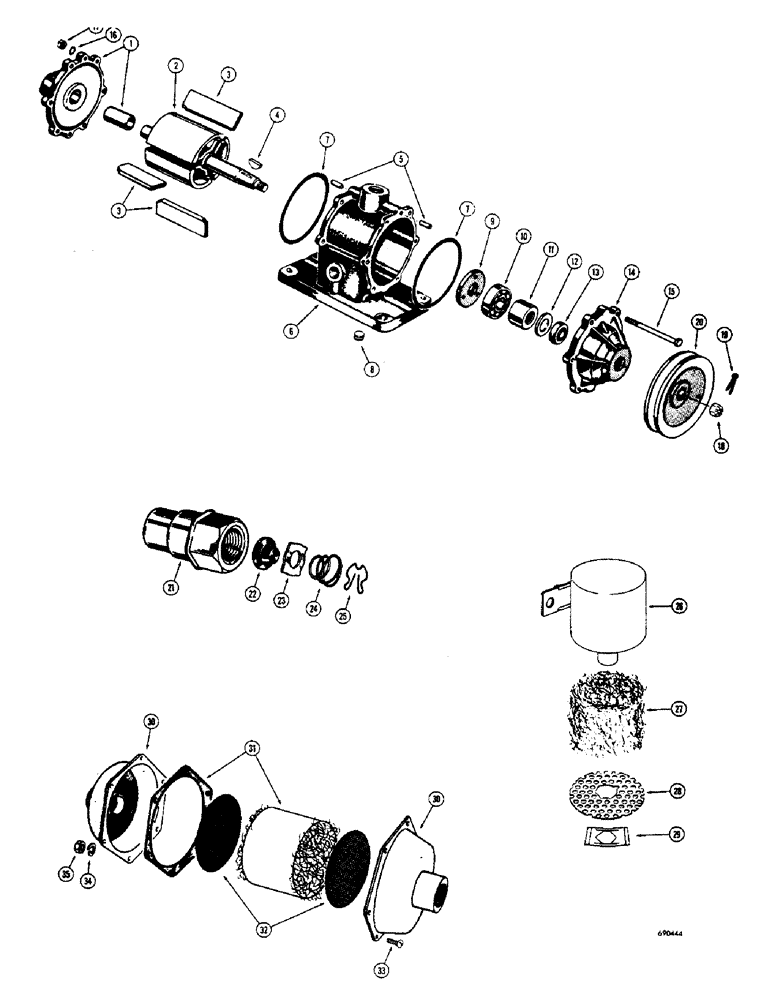 Схема запчастей Case W8E - (136) - HYDROVAC VACUUM PUMP, CHECK VALVE, A18529 AIR CLEANER (07) - BRAKES