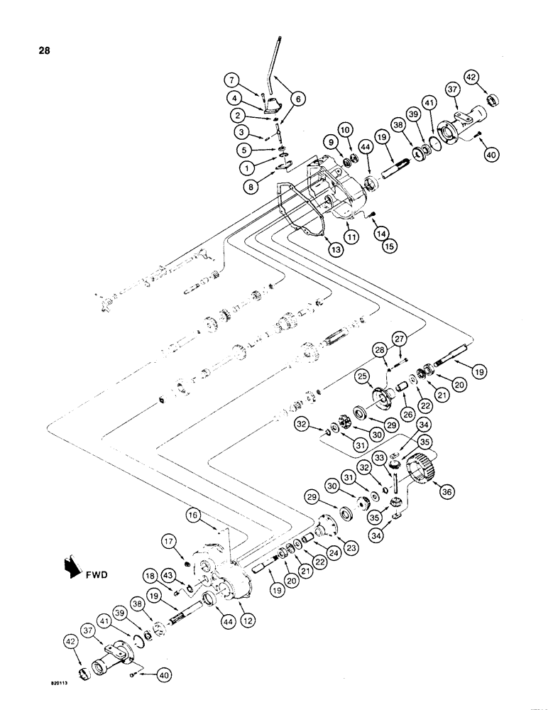 Схема запчастей Case TL200 - (28) - TRANSAXLE 