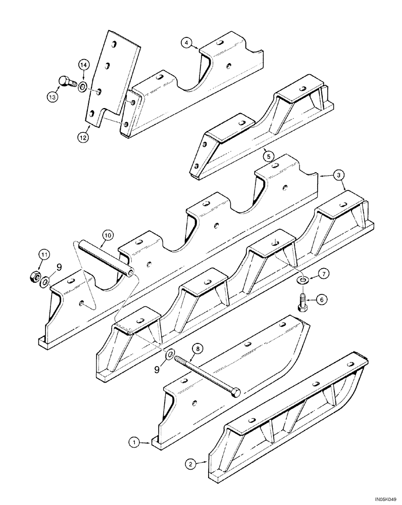 Схема запчастей Case 550H-IND - (05-07) - TRACK GUARDS (11) - TRACKS/STEERING