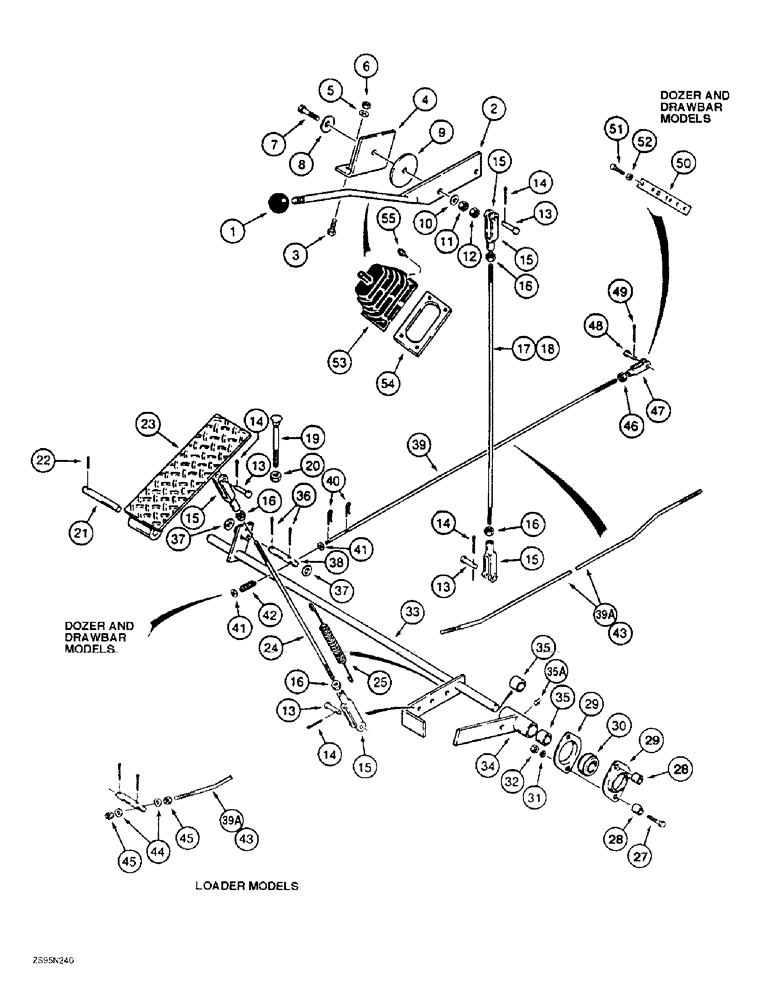 Схема запчастей Case 1155E - (3-02) - THROTTLE CONTROL LINKAGE (03) - FUEL SYSTEM