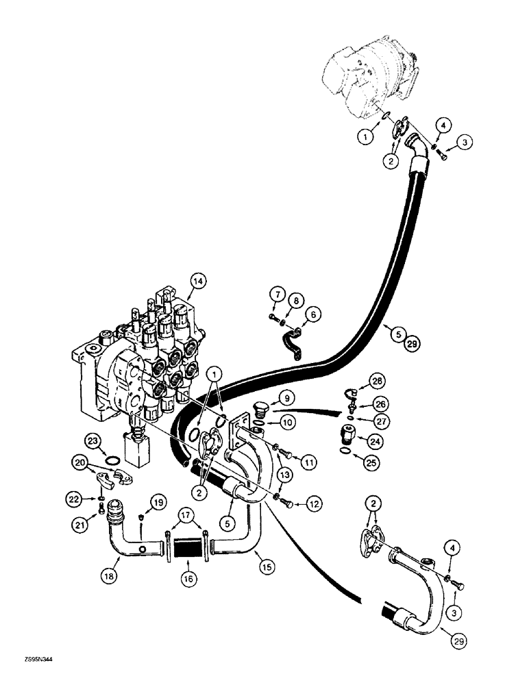 Схема запчастей Case 1150E - (8-010) - EQUIPMENT HYDRAULIC CIRCUIT, PUMP TO CONTROL VALVE AND RESEVOIR (08) - HYDRAULICS