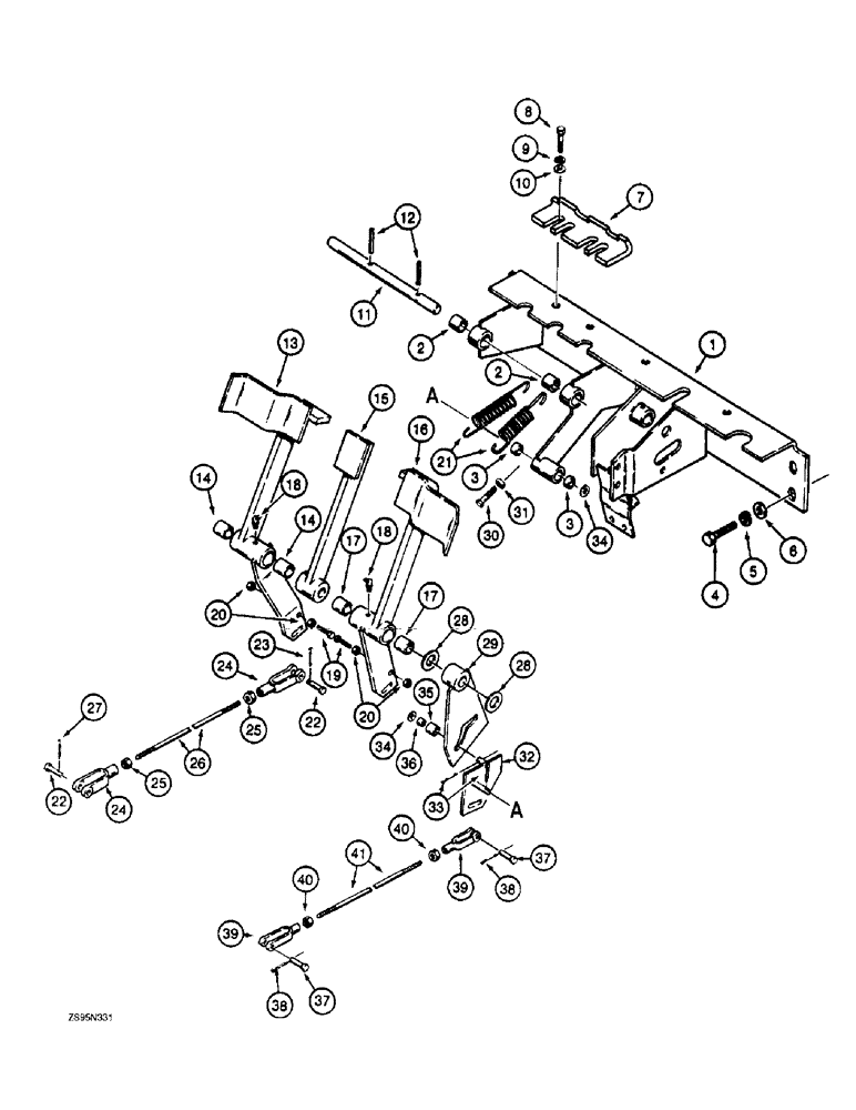 Схема запчастей Case 1150E - (7-06) - POWER BRAKES - PEDALS AND RODS, LOADER MODELS ONLY (07) - BRAKES