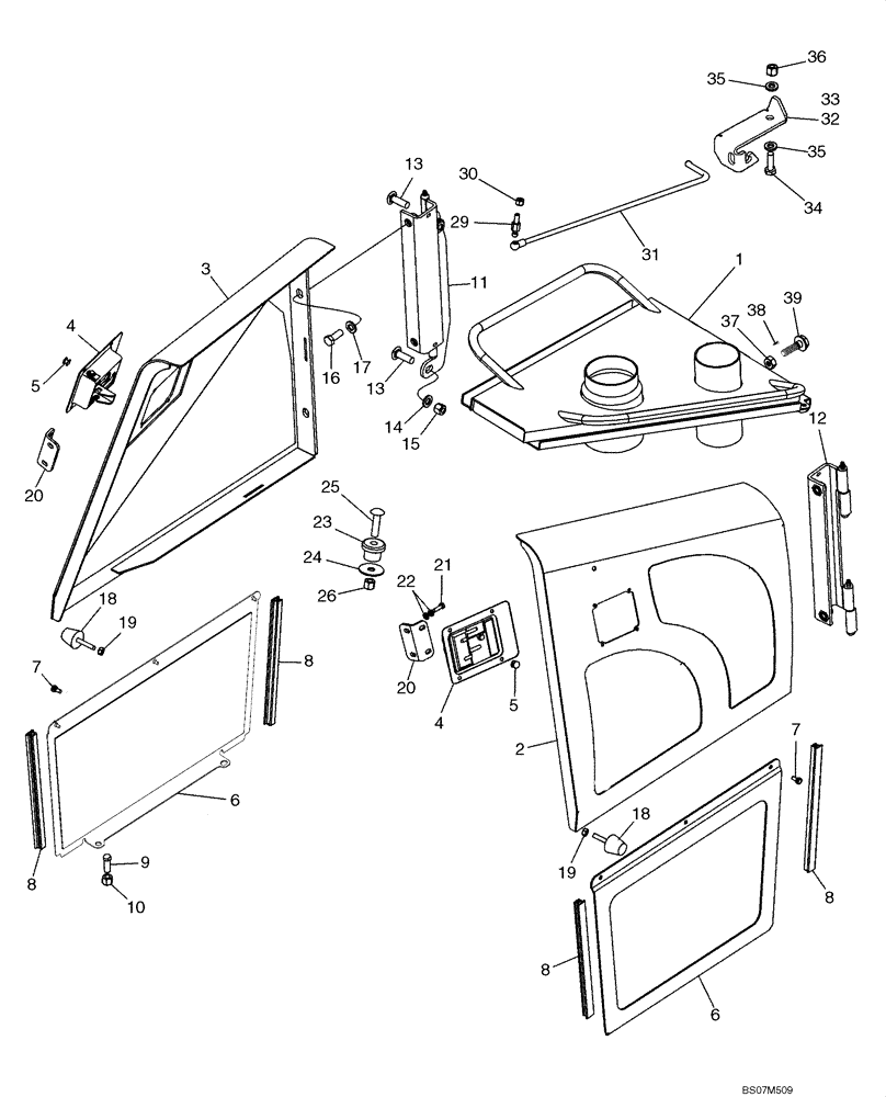 Схема запчастей Case 850L - (09-12) - HOOD AND SIDE PANELS (09) - CHASSIS/ATTACHMENTS