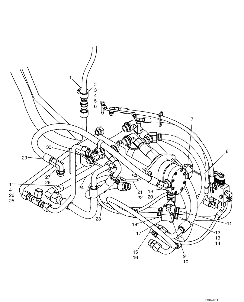 Схема запчастей Case 430 - (06-17) - HYDROSTATICS - SUPPLY, RETURN AND DRAIN PLUMBING (MECHANICAL CONTROL) (06) - POWER TRAIN