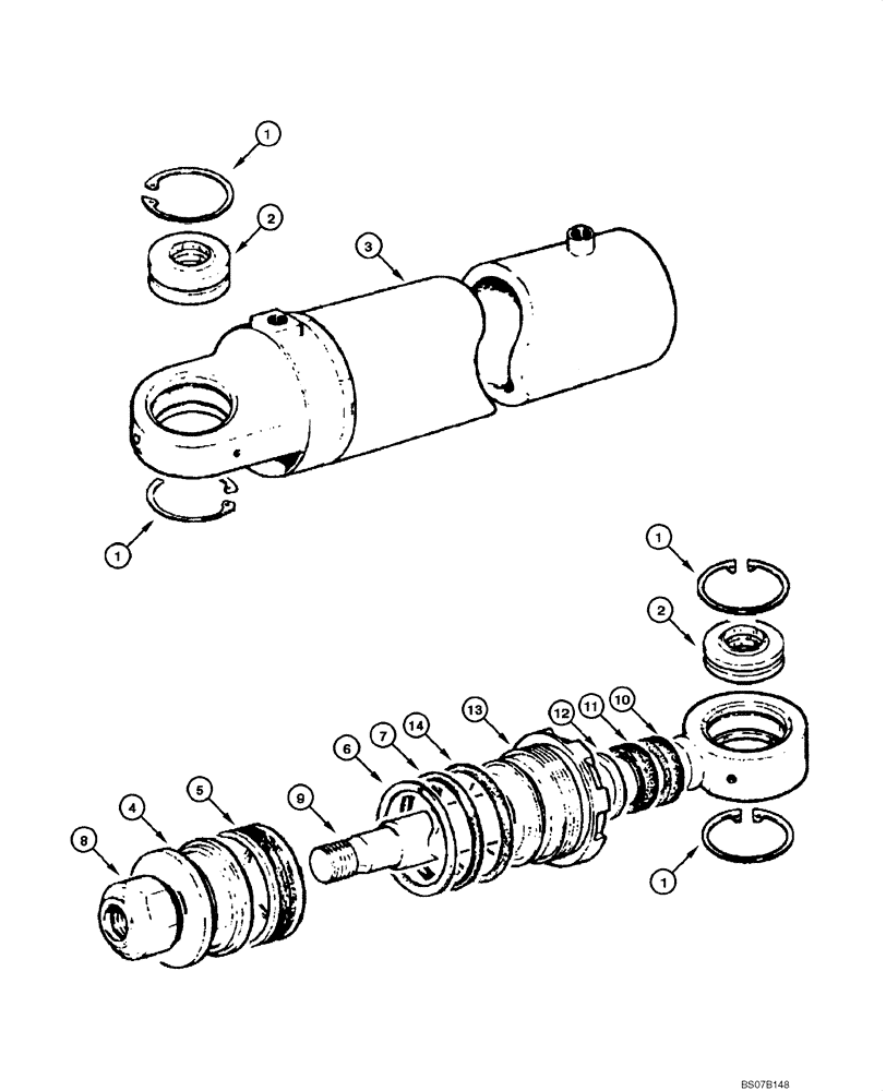 Схема запчастей Case 845 DHP - (08.58[00]) - CYLINDER - BLADE TILT (08) - HYDRAULICS