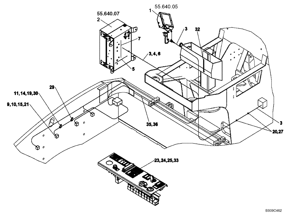 Схема запчастей Case SV212 - (55.100.05) - WIRING INSTALLATION (ACE) (55) - ELECTRICAL SYSTEMS